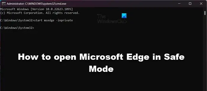 run Microsoft Edge browser in safe mode