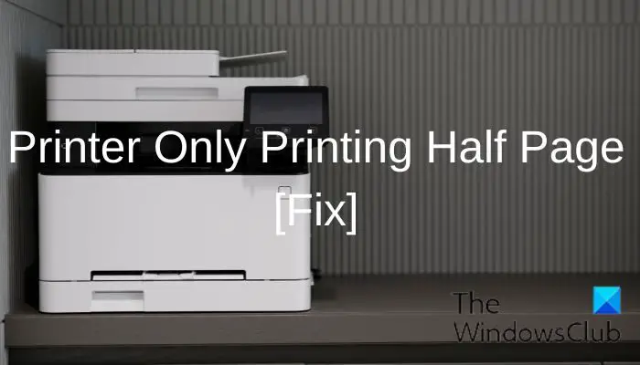 Printer Only Printing Half Page